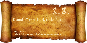 Komáromi Balázs névjegykártya